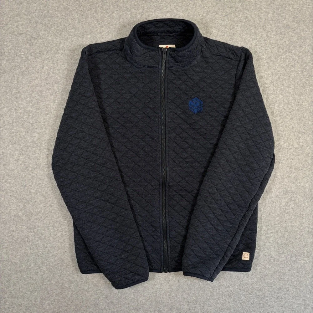 Marine Layer Corbet Full Zip Quilted Jacket Navy Blue Men's Medium Embroidered